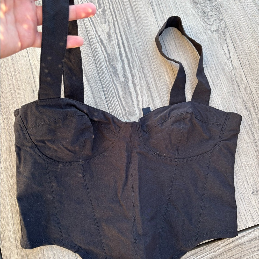 H&M Divided Black Top with Zipper